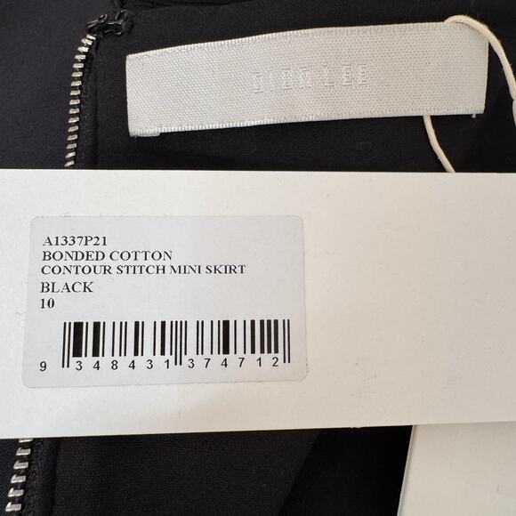 NWT Dion Lee Black Contour Stitch Mini Skirt Knit Mixed Media Size US 6 Goth - Picture 9 of 11